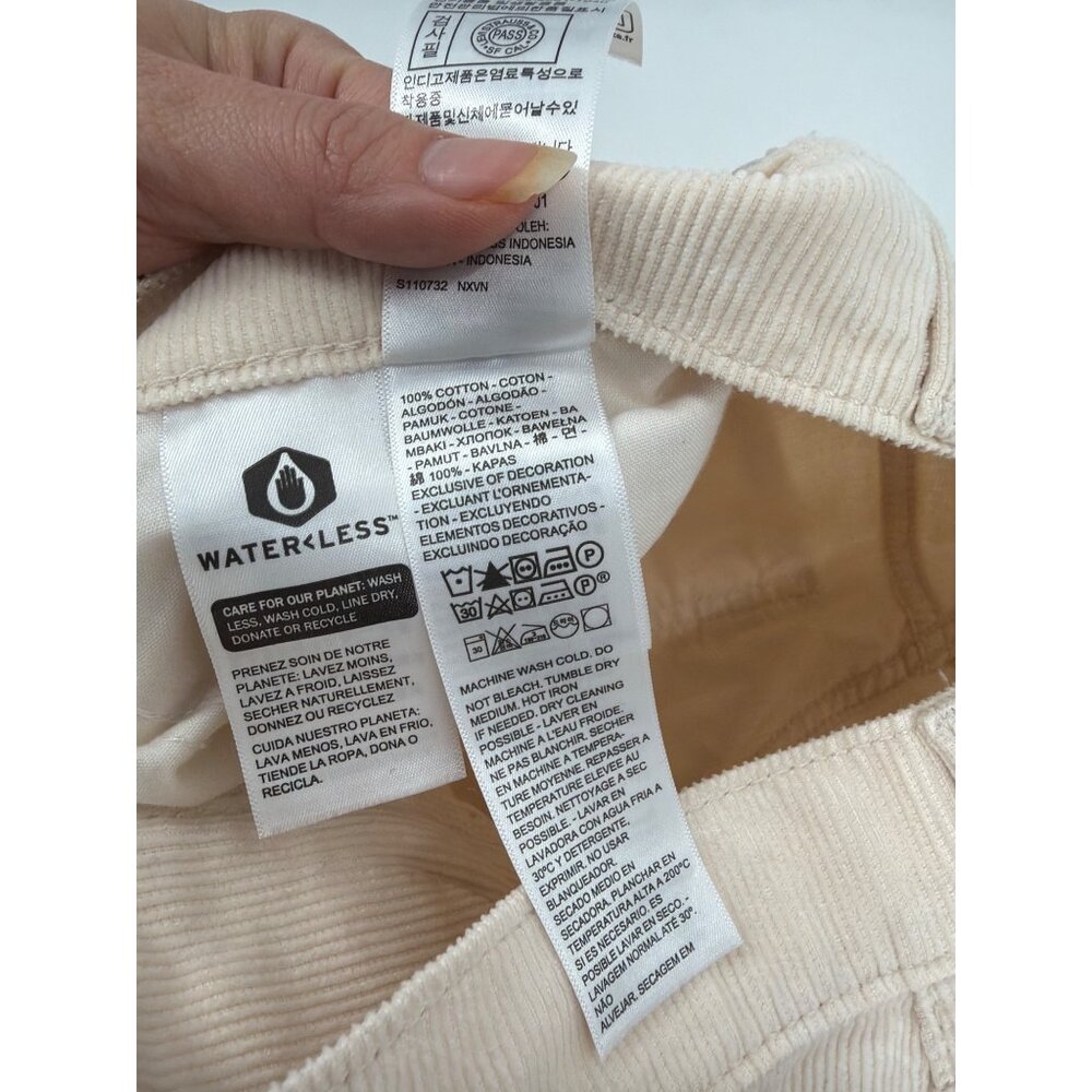 NWT Levis Womens 27x27 Middy Ankle Bootcut Pants Cotton Cream Corduroy Retro - Picture 6 of 11